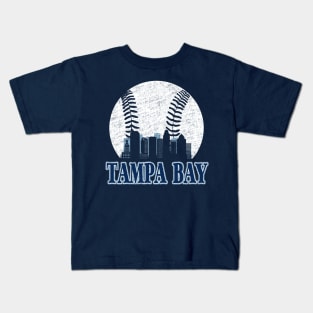 Vintage Tampa Bay Downtown City Skyline Baseball Gameday Kids T-Shirt